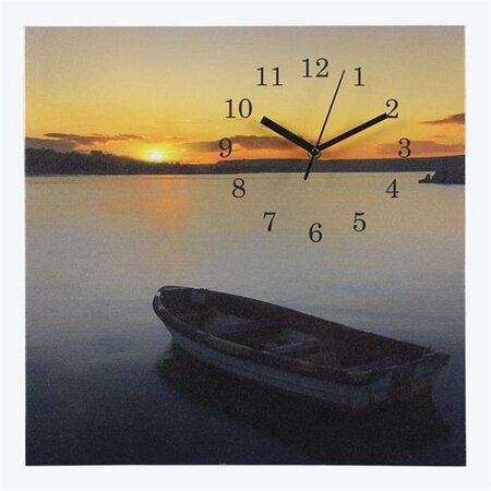 YOUNGS Canvas Waters Edge LED Light Up & Clock Wall Art 21650